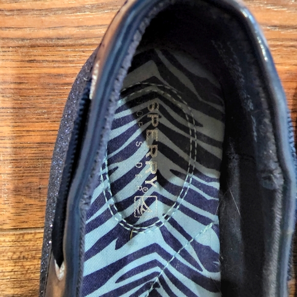 Sperry Women's Navy Sparkle Bow Loafers Size 7.5 - Picture 3 of 9